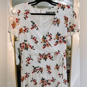 Crystal Doll Pink Floral Tiered Boho Maxi Dress Sz S